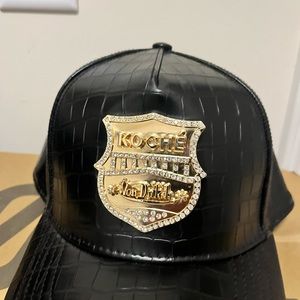 Von dutch x koché leather trucker hat